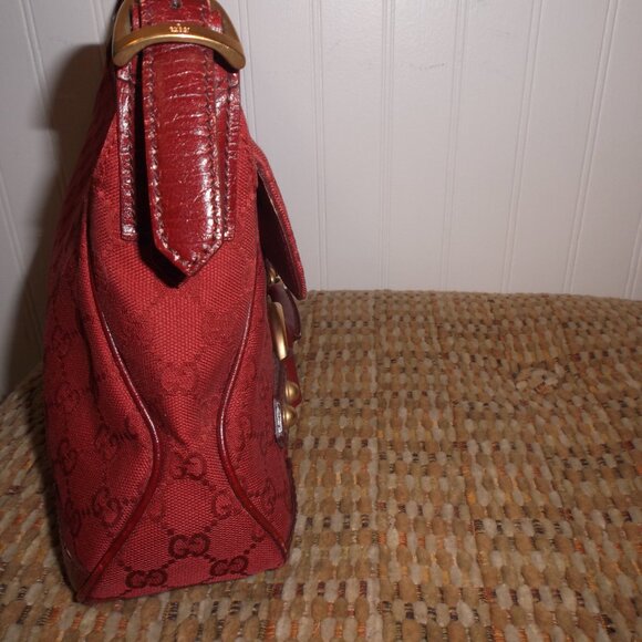 Gucci Tom Ford Era Horsebit Crimson Red Shoulder Bag - Picture 8 of 12